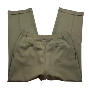 Zanella Pants Mens 34 x 30 Olive Brent 100% Wool Pleated Dress Cuffed Made Italy